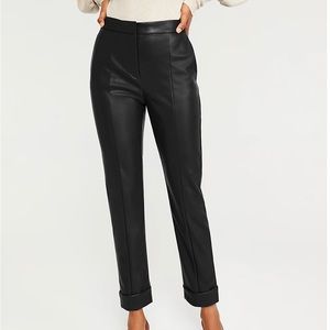 Ann Taylor -The Petite Faux Leather High Waist Ankle Pant